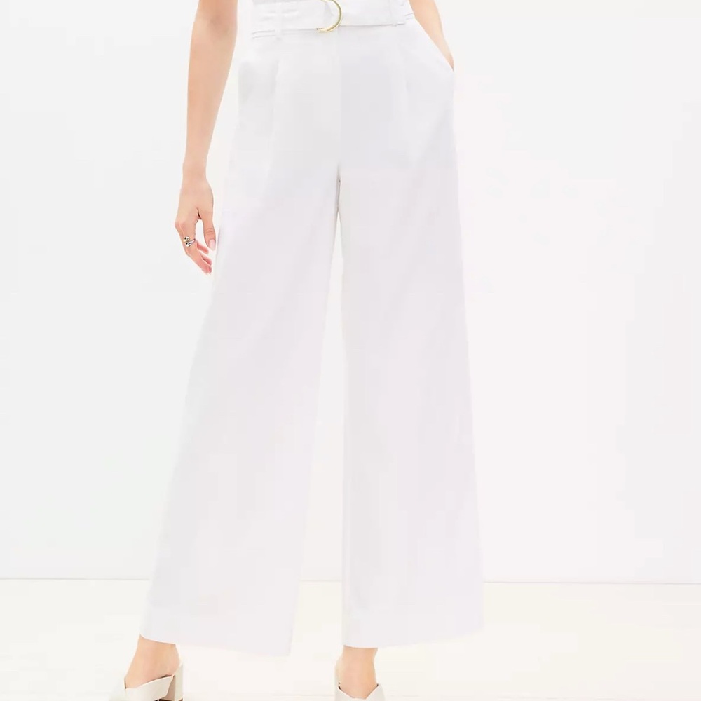 LOFT White Wide-Leg Women's Pants